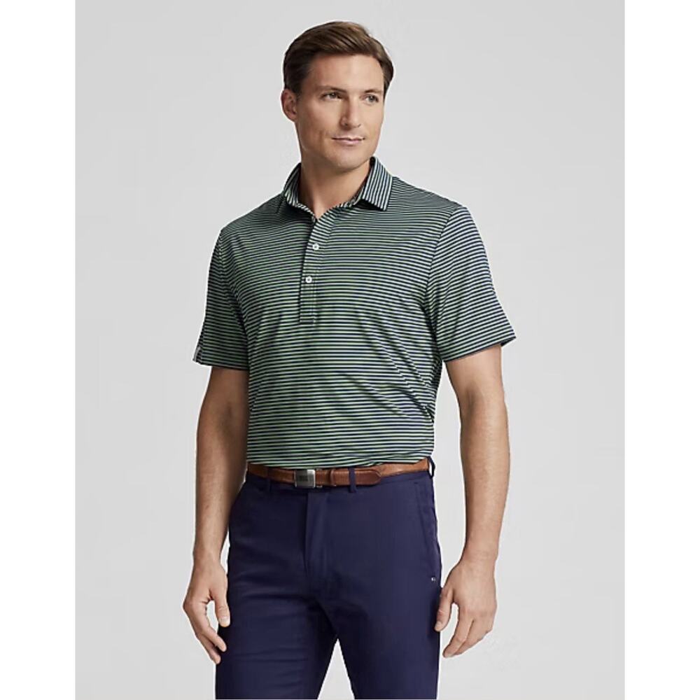 RLX Ralph Lauren Classic Fit Stretch Jersey Striped‎ Performance Polo Shirt XXL